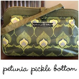 PETUNIA PICKLE BOTTOM - EUC Coated Canvas Convertible Shoulder Bag/Wristlet/